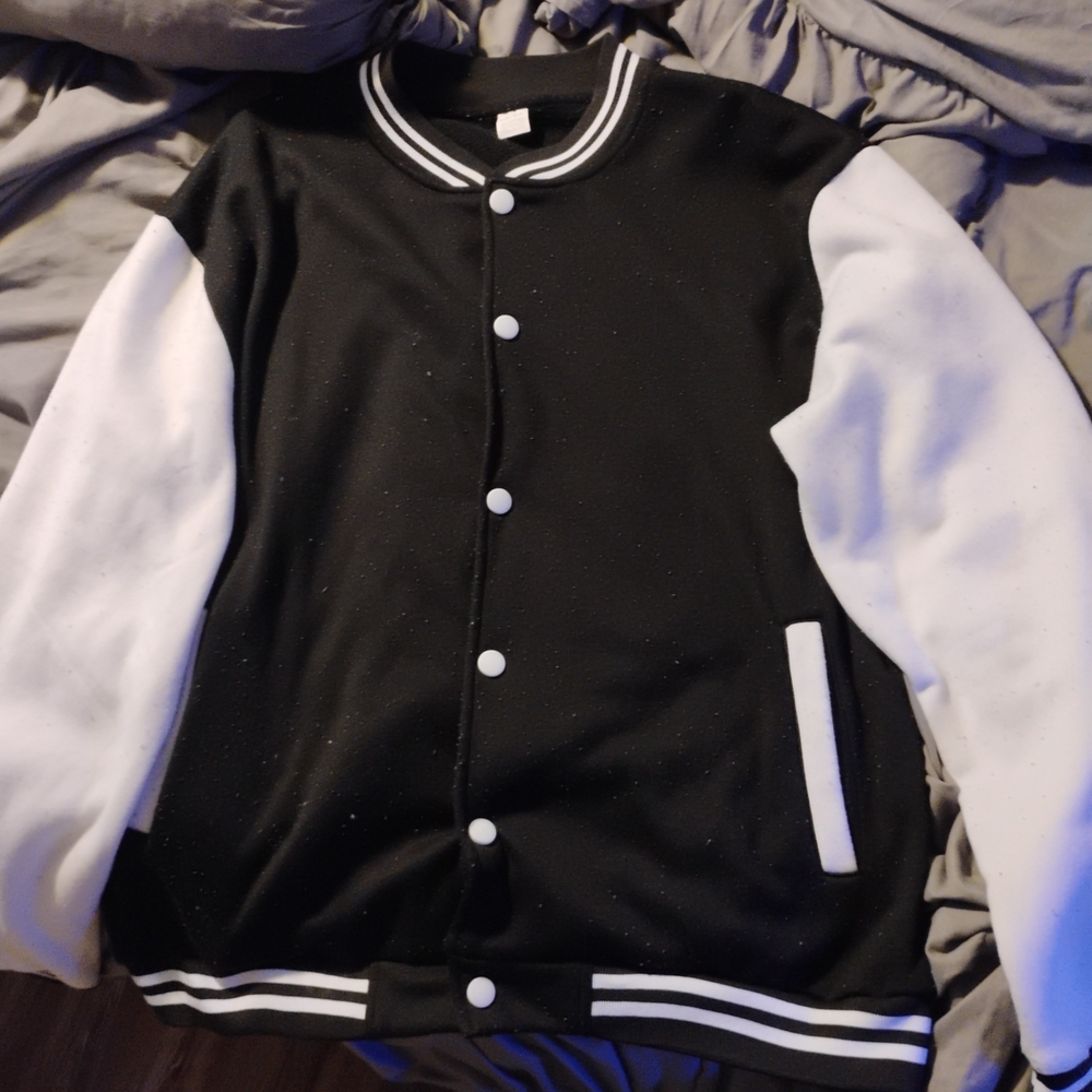 Classic Black and White Varsity Jacket